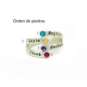 Anillo con Piedras de Nacimiento Pájaro Sol [Plata de Ley]