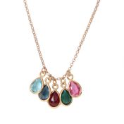 Collana Pioggia di Sole con Pietra di Nascita [Placcata Oro Rosa 18kt]