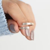 Anillo Cisne con Nombre [Plata de Ley] - 2 Nombres