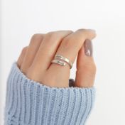 Anillo Cisne con Nombre [Plata de Ley] - 2 Nombres