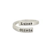 Anillo Cisne con Nombre [Plata de Ley] - 2 Nombres