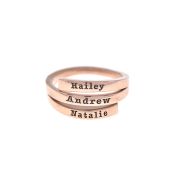 Anello Cigno con Nome - 3 Nomi [Placcato Oro Rosa 18kt]