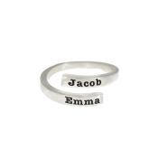 Anillo Cisne con Nombre [Plata de Ley] - 2 Nombres