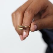 Anillo Cisne con Nombre [Bañado en Oro de 18K] - 2 Nombres