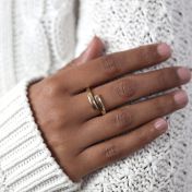 Anillo Cisne con Nombre [Bañado en Oro de 18K] - 2 Nombres