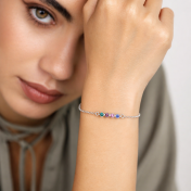 Pulsera Estrellas Talisa con Piedras de Nacimiento [Plata de Ley]