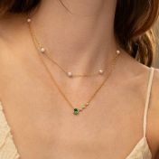 Beloved Birthstone Circle Necklace with Diamonds [18K Gold Vermeil]