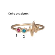 Bague Talisa Battement de Cœur avec Pierres de Naissance [Plaqué Or Rose 18ct]