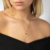 Talisa Kreis Gravierte Halskette mit Nano-Bibel [750er Gold Vermeil]