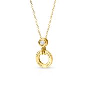 Family Circle Engraved Necklace with 1ct Diamond [18K Gold Vermeil]