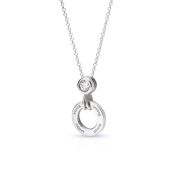 Family Circle Engraved Necklace with 1ct Diamond [Sterling Silver]