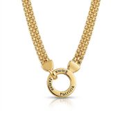 Collar Milanés Círculo Familiar con Nombre [Bañado en Oro de 18K]