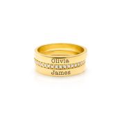 Herzensbindungen Ring mit Gravur - 2 Namen [750er Gold Vermeil]