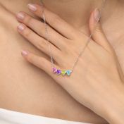 Talisa Hearts Signature Birthstone Necklace [Silver]