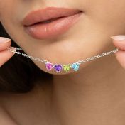 Talisa Hearts Signature Birthstone Necklace [Silver]