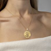 Talisa Map Engraved Necklace with Heart Diamond [18K Gold Plated]