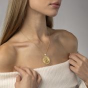 Talisa Map Engraved Necklace with Heart Diamond [18K Gold Plated]