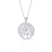 Talisa Map Necklace with Heart Diamond [14 Karat White Gold]