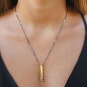 Talisa Bar Birthstone Necklace [18K Gold Plated - Hammered]