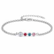 Talisa Stars Birthstone Bracelet with 0.20 ct Diamond [Sterling Silver]