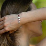 Talisa Stars Birthstone Cascade Bracelet [Silver]
