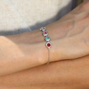 Talisa Stars Birthstone Cascade Bracelet [Silver]