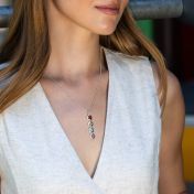 Talisa Stars Birthstone Cascade Necklace [Silver]