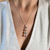 Talisa Stars Birthstone Cascade Necklace [Silver]