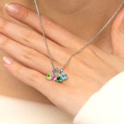 Talisa Stars Birthstone Drop Necklace with Diamonds [Sterling Silver]