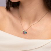Talisa Stars Birthstone Drop Necklace with Diamonds [Sterling Silver]