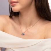 Talisa Stars Birthstone Drop Necklace with Diamonds [Sterling Silver]