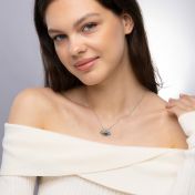 Talisa Stars Birthstone Drop Necklace with Diamonds [Sterling Silver]