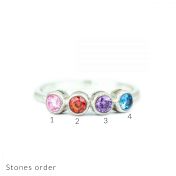 Talisa Stars Birthstone Ring [Sterling Silver]