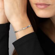 Talisa Stars Birthstone Bracelet with Diamond Hearts [Sterling Silver]