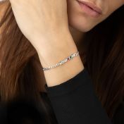 Talisa Stars Birthstone Bracelet with Diamond Hearts [Sterling Silver]