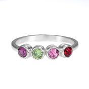 Talisa Sterren Geboortesteen Ring - Sterling Zilver