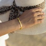 Mia Tennis Square Engraved Bracelet [18K Gold Vermeil]