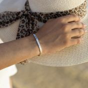 Mia Tennis Square Engraved Bracelet [Sterling Silver]