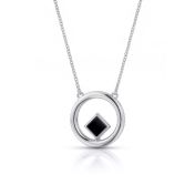 Textured Circle Necklace with Nano Bible