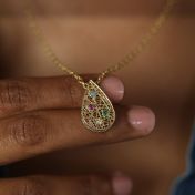 Threads of Life Big Drop Birthstone Necklace [10K Gold]
