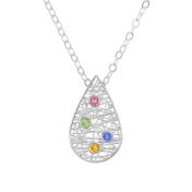 Threads of Life Big Drop Birthstone Necklace [Sterling Silver]