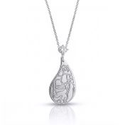 Threads Of Life Engraved Map Necklace with 1ct Diamond