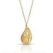 Lebenswege gravierte Halskette mit Karte [750er Gold Vermeil]