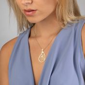 Lebenswege Karten-Halskette mit einem Herz-Diamanten [750er Gold Vermeil]