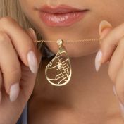 Lebenswege Karten-Halskette mit einem Herz-Diamanten [750er Gold Vermeil]