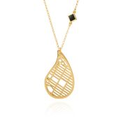 Lebenswege Kartenkette mit Nano Bibel [750er Gold Vermeil]