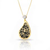 Threads Of Life Silhouette Map Necklace With 1 Ct Diamond [18K Gold Plated]