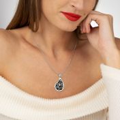 Threads Of Life Silhouette Map Necklace With 1 Ct Diamond [14 Karat White Gold]