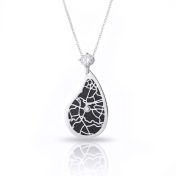 Threads Of Life Silhouette Map Necklace With 1 Ct Diamond [14 Karat White Gold]