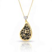 Threads Of Life Silhouette Map Necklace with Heart Diamond [18K Gold Plated]